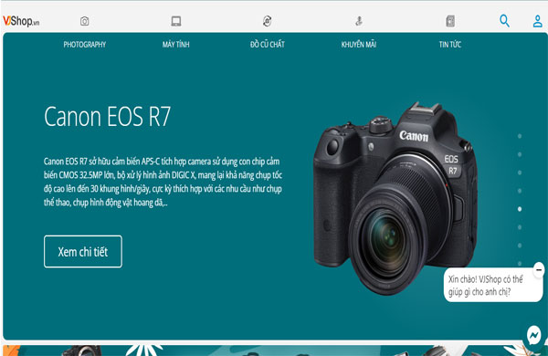 Website cửa hàng VJ Shop